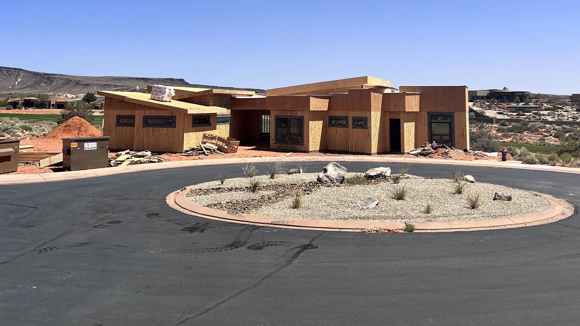 A Sagestone custom home under construction in Southern Utah